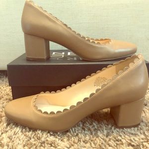 Nine West Camel Block Heel Pumps Size 10.5